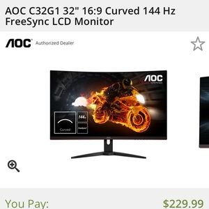Curved Aoc Gaming Monitor
